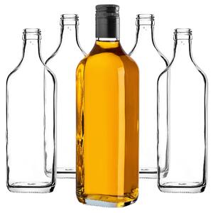 Szklana butelka na whisky Vigna 500ml z długą czarną zakrętką 5 szt