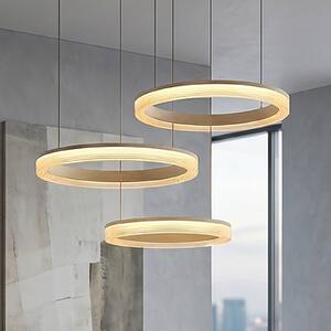 Searchlight Lampa wisząca Lumen Rings, możliwość ściemniania, kremowy / amber, salon / jadalnia, metal, nowoczesny