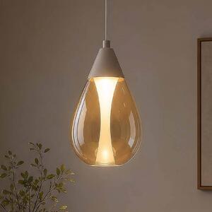 Searchlight Lampa wisząca Pear, możliwość ściemniania, kremowy / amber, salon / jadalnia, metal, nowoczesny