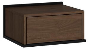 Szafka nocna wisząca Zenar z szufladą 50 cm - orzech elegant / czarny