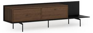 Szafka RTV Zenar 200 cm z metalowymi nogami - orzech elegant / czarny