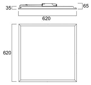 Sylvania Panel LED do zabudowy QUANTUM, biały, 62 x cm, DALI, 26 W, UGR19, IP54 możliwość ściemniania, biały / opal, biuro, metal