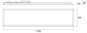 Sylvania Panel LED do zabudowy START, biały, 120 x 30 cm, DALI, CCT 33 W, UGR19 możliwość ściemniania, biały / opal, biuro, metal