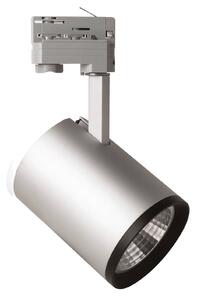 MEGAMAN Spot LED Marco do szyny 3-fazowej srebrny 4000K, aluminiowy / szary / cynkowy, salon / jadalnia, aluminium, nowoczesny