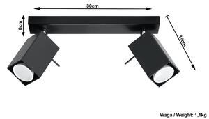 Minimalistyczny plafon LED E787-Merids - czarny