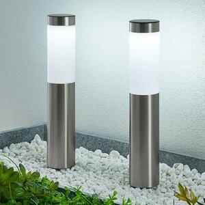 Lindby Lampa solarna LED Sirita, zestaw 2 sztuk Sirita, aluminiowy / szary / cynkowy, stal szlachetna, nowoczesny