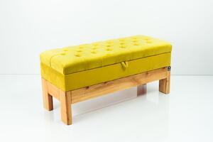 Kufer Pikowany CHESTERFIELD Cytrynowa Żółcień / Model QD-1 Rozmiary od 50 cm do 200 cm
