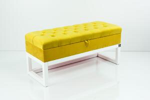 Kufer Pikowany CHESTERFIELD Cytrynowa Żółcień / Model QD-2 Rozmiary od 50 cm do 200 cm