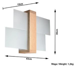 Szklany kinkiet E719-Feniko - naturalne drewno