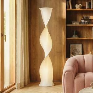 Lampa stojąca LED Novelle Lucande, możliwość ściemniania, biały / opal, salon / jadalnia, tworzywo sztuczne, design