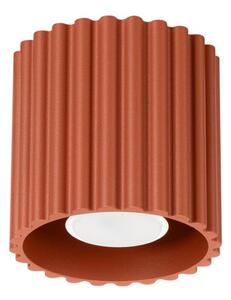 Spot sufitowy nowoczesny ryflowany okrągły ochra czerwona 10 cm 1xGU10 10W VISTAO Pure Lume