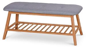 Drewniana ławka z półką siedzisko na buty Laosa 100 cm - popiel