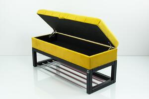 Kufer Pikowany CHESTERFIELD Cytrynowa Żółcień / Model QD-4 Rozmiary od 50 cm do 200 cm