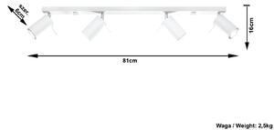 Minimalistyczny plafon regulowane tuby E785-Rins - biały