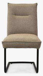 Krzesła na metalowych nogach, tkanina w kolorze beżowym