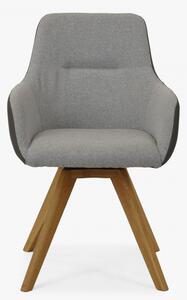 Krzesło obrotowe na drewnianych nogach, kolor szary