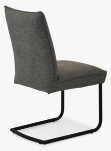 Krzesła na metalowych nogach, tkanina w kolorze szarym