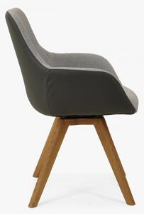 Krzesło obrotowe na drewnianych nogach, kolor szary