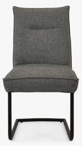 Krzesła na metalowych nogach, tkanina w kolorze szarym