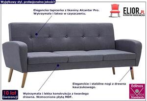 Trzyosobowa sofa pikowana jasnoszara - Anita 3Q