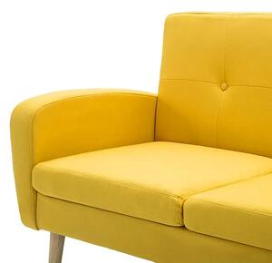 Trzyosobowa sofa pikowana żółta - Anita 3Q