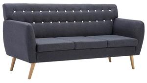 3-osobowa ciemnoszara sofa pikowana - Lilia