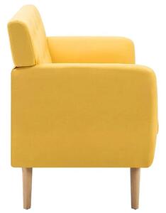 3-osobowa żółta sofa pikowana - Lilia
