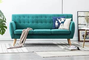 3-osobowa zielona sofa pikowana - Lilia