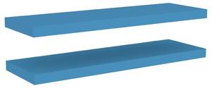 Półki ścienne, 2 szt., niebieskie, 80 x 23,5 x 3,8 cm, MDF
