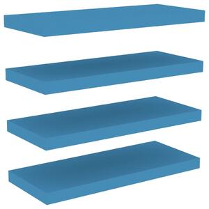 Półki ścienne, 4 szt., niebieskie, 60 x 23,5 x 3,8 cm, MDF