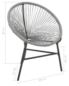 Ażurowe krzesło ogrodowe, balkonowe Corrigan - szare