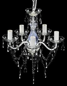 Biały kryształowy świecznikowy żyrandol - E960-Lovet