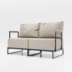 Sofandi Sofa ogrodowa 2-osobowa NOVO, tkanina Joki, nogi proste czarny mat