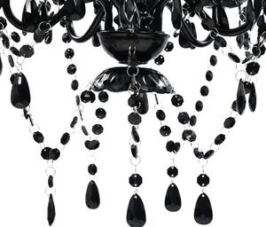 Czarny klasyczny żyrandol świecznikowy do salonu - E959-Rokis