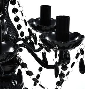 Czarny klasyczny żyrandol świecznikowy do salonu - E959-Rokis
