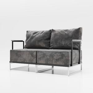 Sofandi Sofa ogrodowa 2-osobowa NOVO, tkanina Ranta, nogi proste stal nierdzewna
