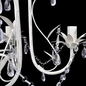 Biały szykowny żyrandol świecznikowy z kryształami - E970-Kings