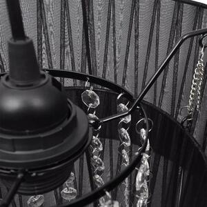 Czarna lampa wisząca z tkaniny do salonu - E968-Molit