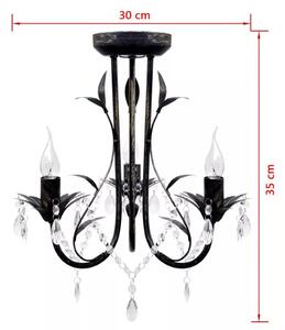 Czarny żyrandol świecznikowy w stylu retro z kryształkami - E994-Canes