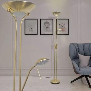 Złota lampa podłogowa LED dwupunktowa - EX05-Notra