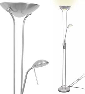 Srebrna stojąca lampa podłogowa LED do czytania - EX05-Notra