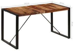 Brązowy stół z drewna sheesham 70x140 – Veriz 3X