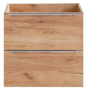Podwieszana szafka łazienkowa pod umywalkę z szufladami - Malta 3X Dąb 60 cm