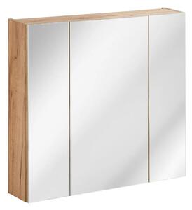 Podwieszana szafka łazienkowa z lustrem - Malta 5X Dąb 80 cm