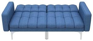 Rozkładana niebieska kanapa z poduszkami - Harris