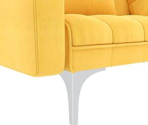 Rozkładana żółta kanapa z poduszkami - Harris