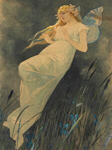 Reprodukcja The Elf in the Iris Blossoms, Alfons Mucha