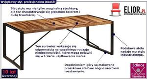 Brązowy stół z drewna sheesham 100x220 – Veriz 7X