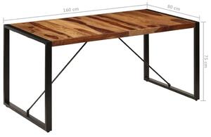 Brązowy stół z sheesham 80x160 – Veriz 4X