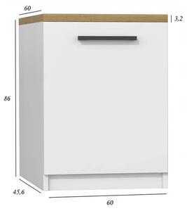Biała szafka kuchenna dolna - Stejar 12X